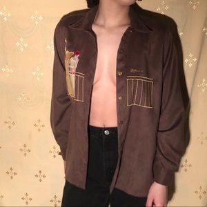 Vintage suede botton down